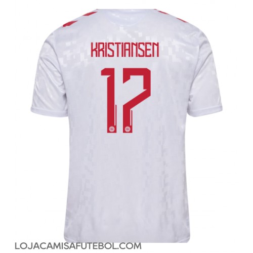 Camisa de Futebol Dinamarca Victor Kristiansen #17 Equipamento Secundário Europeu 2024 Manga Curta